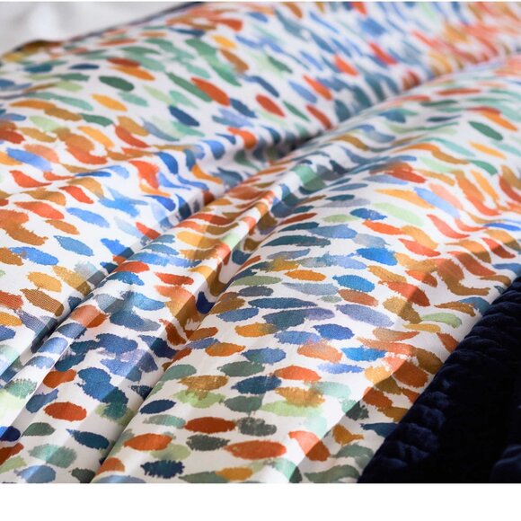 Pottery Barn Annabel Watercolor Dot Organic Percale King Cal Duvet Cover NEW - Picture 3 of 8